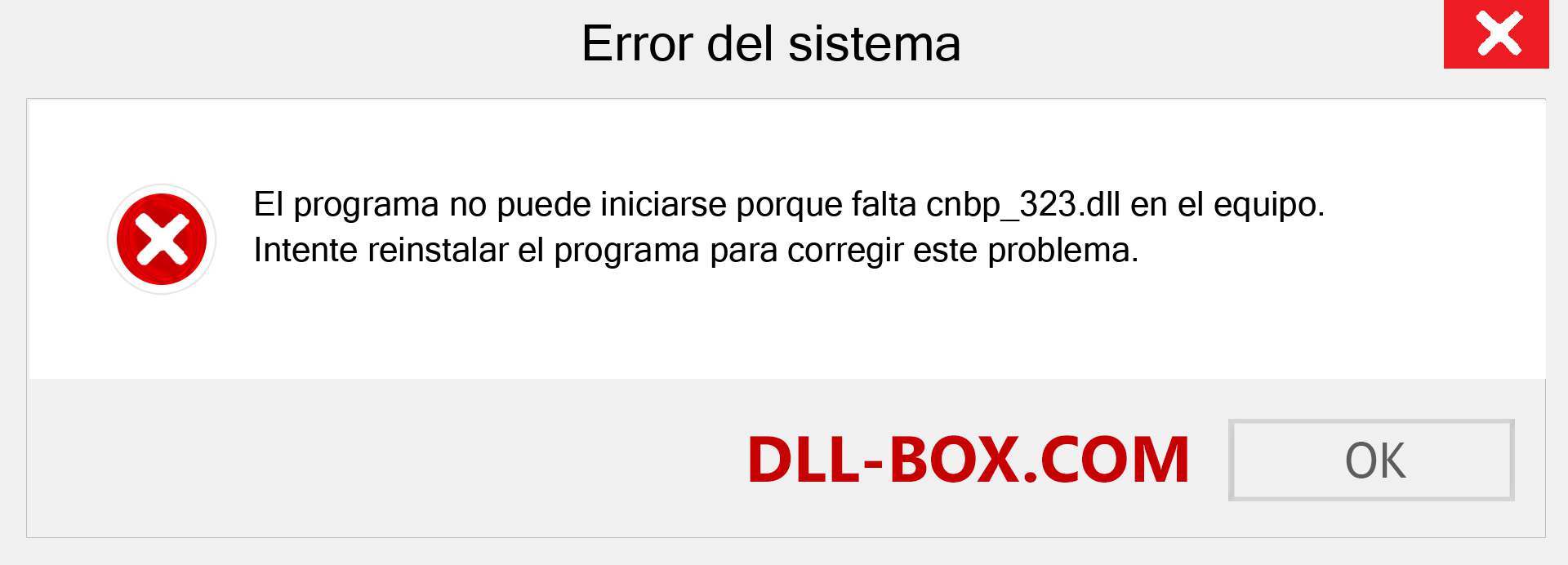 ¿Falta el archivo cnbp_323.dll ?. Descargar para Windows 7, 8, 10 - Corregir cnbp_323 dll Missing Error en Windows, fotos, imágenes